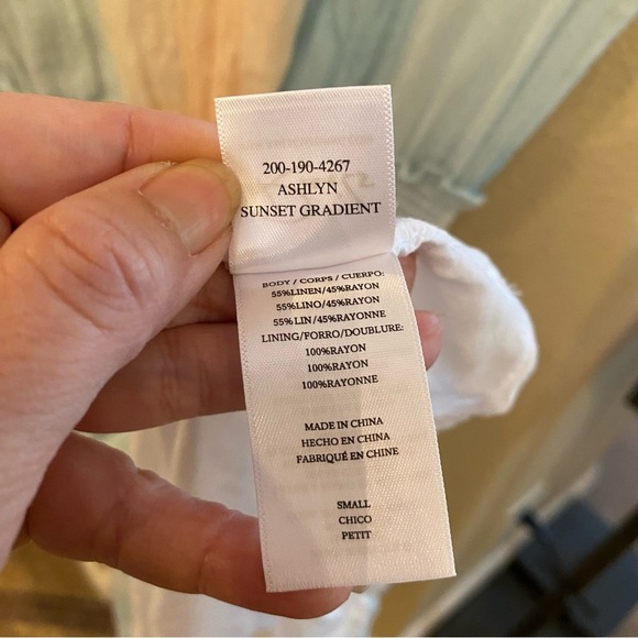 RAILS Women Ashlyn Gradient Smocked Waist Linen Blend Dress Size Small - Picture 7 of 8